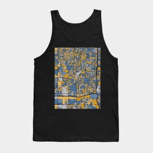 Omaha Map Pattern in Blue & Gold Tank Top